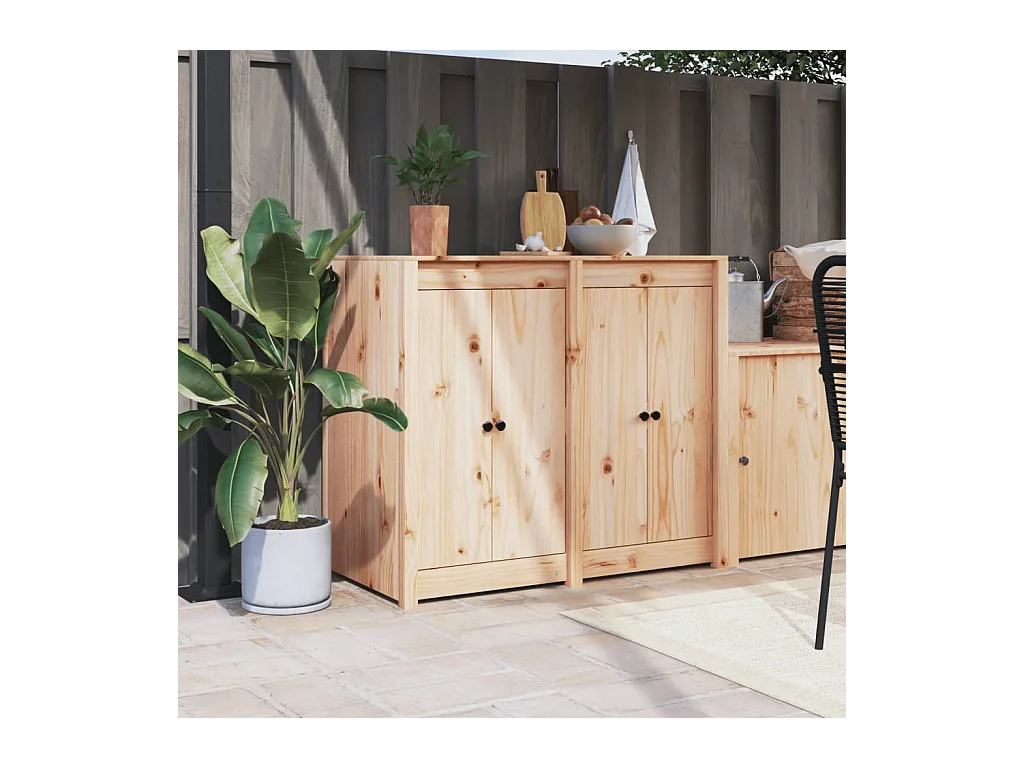 Armoire de cuisine d'extérieur bois de pin massif