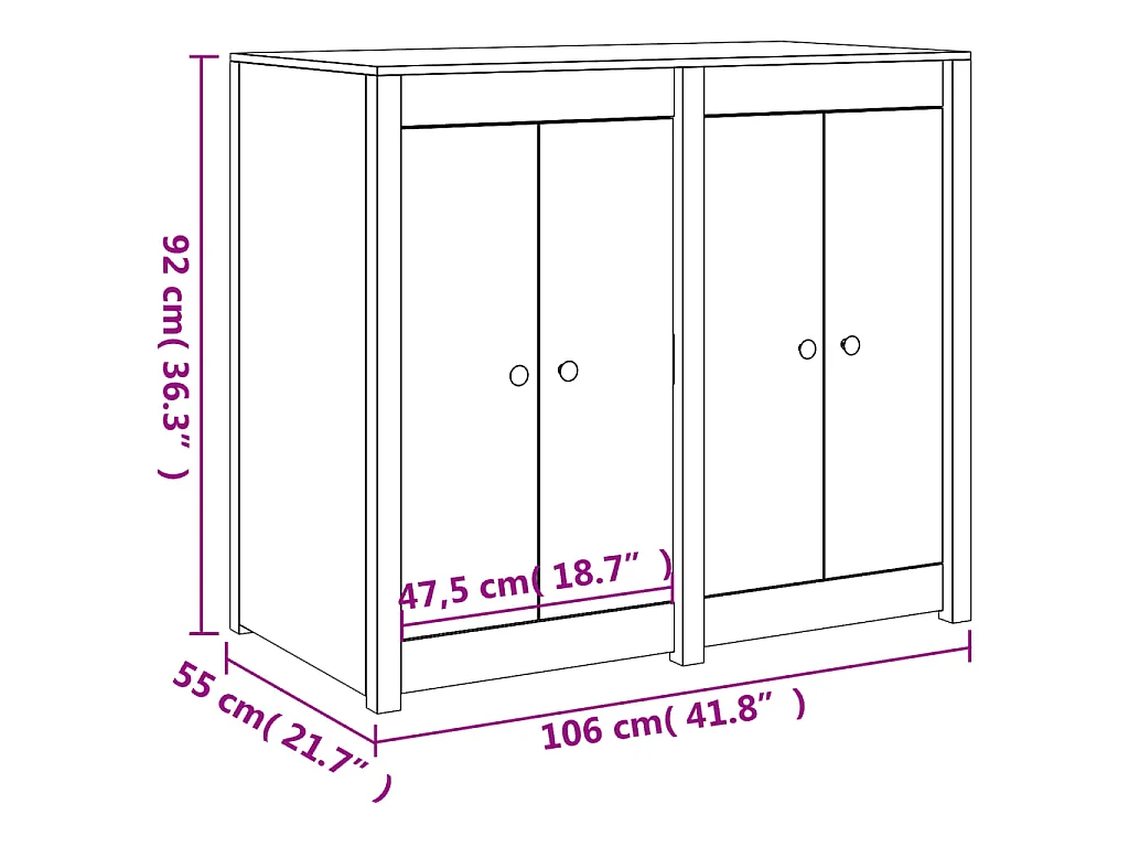 Armario de cocina de exterior MEPPEL madera maciza de pino