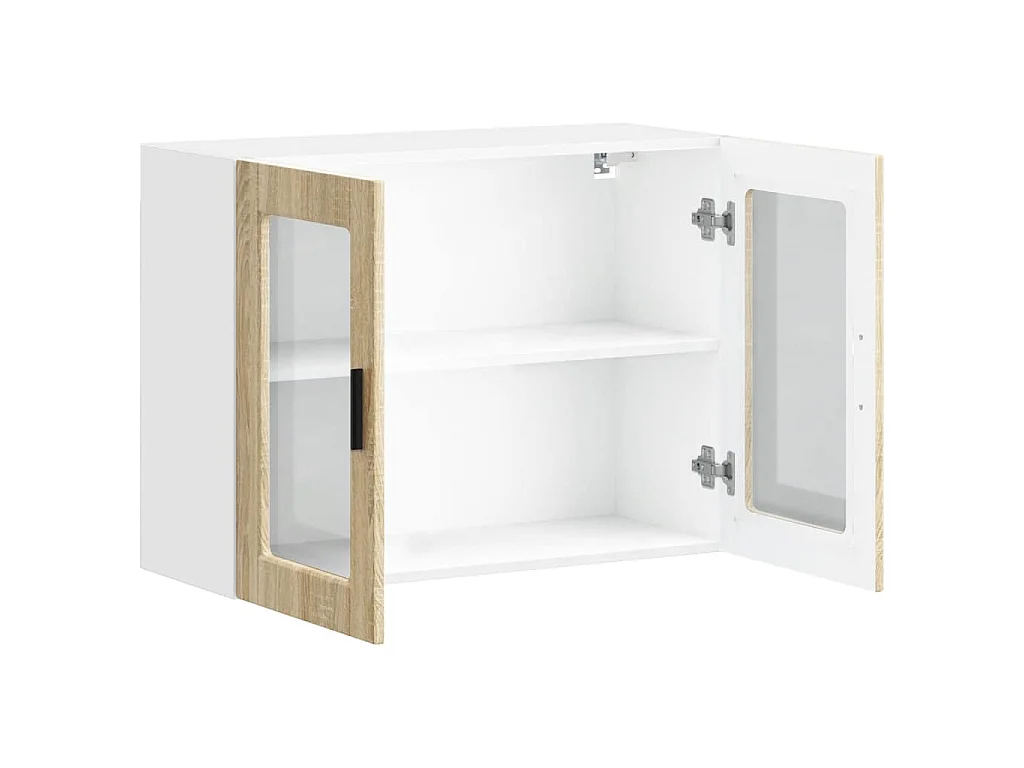Armario de pared para cocina puerta cristal Porto roble sonoma