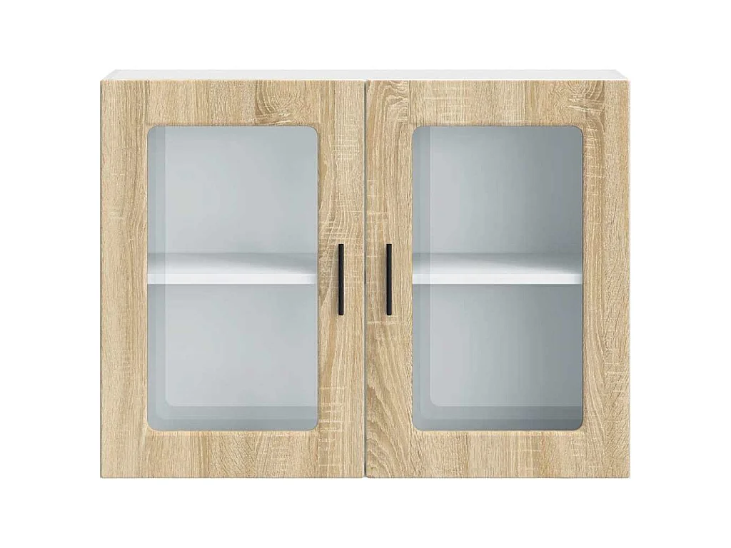 Armario de pared para cocina puerta cristal Porto roble sonoma