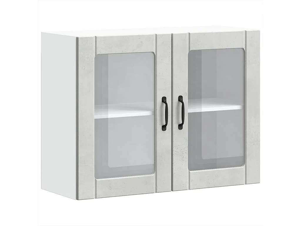 Armario pared cocina puerta de cristal Lucca gris hormigón