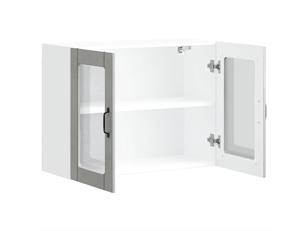 Armoire murale de cuisine avec porte en verre Lucca gris béton
