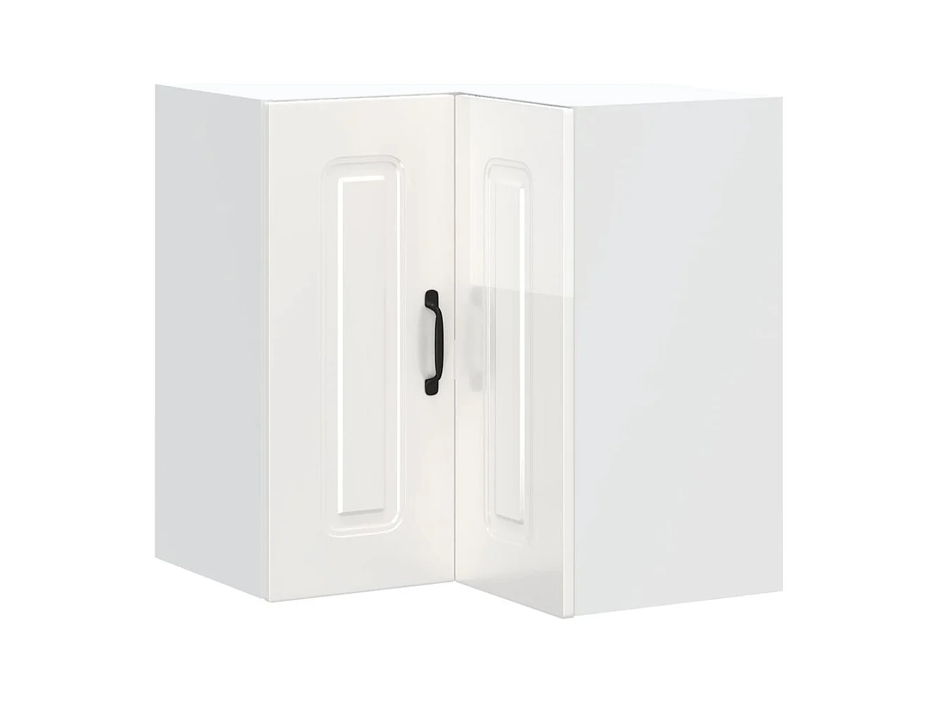 Armoire murale d'angle de cuisine Kalmar blanc brillant