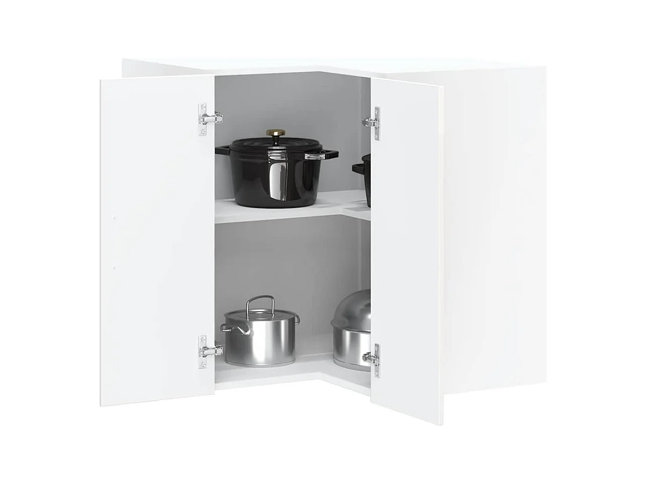 Armoire murale d'angle de cuisine Kalmar blanc brillant