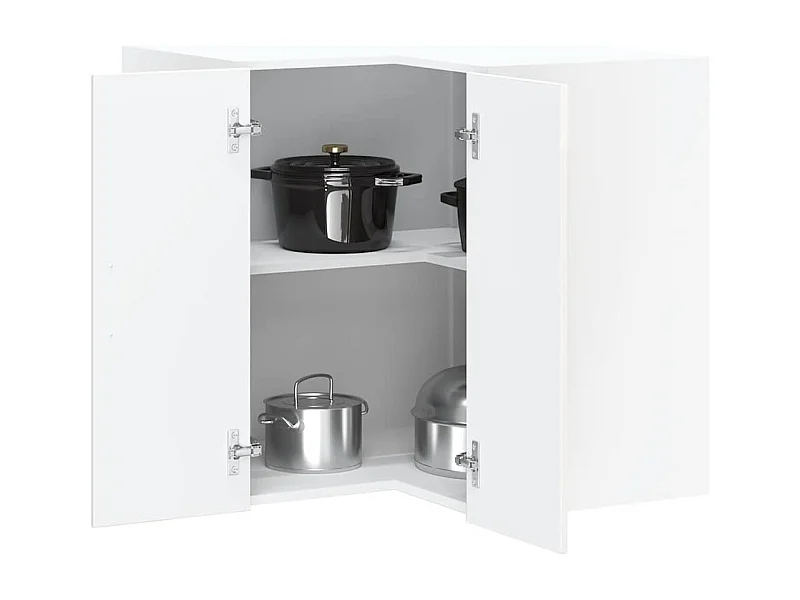 Armoire murale d'angle de cuisine Kalmar blanc brillant