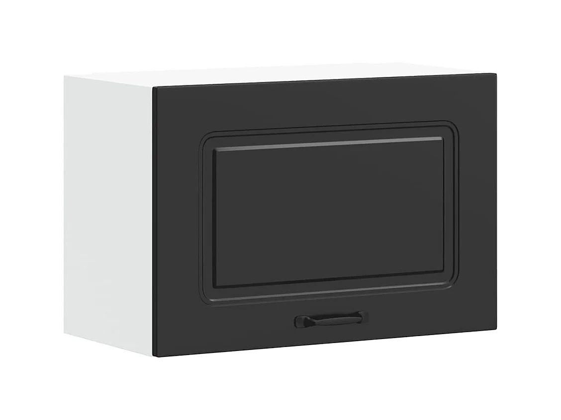 Armário de parede de cozinha Kalmar madeira trabalhada preta