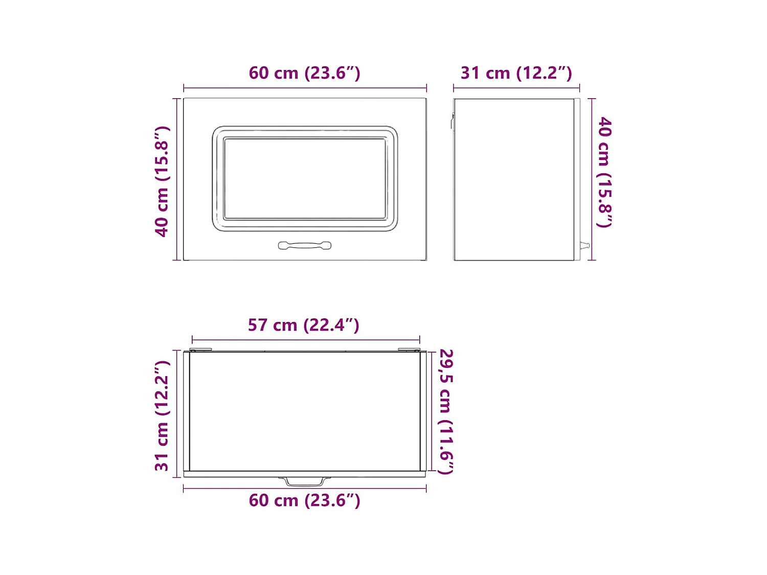 Armário de parede de cozinha Kalmar madeira trabalhada preta