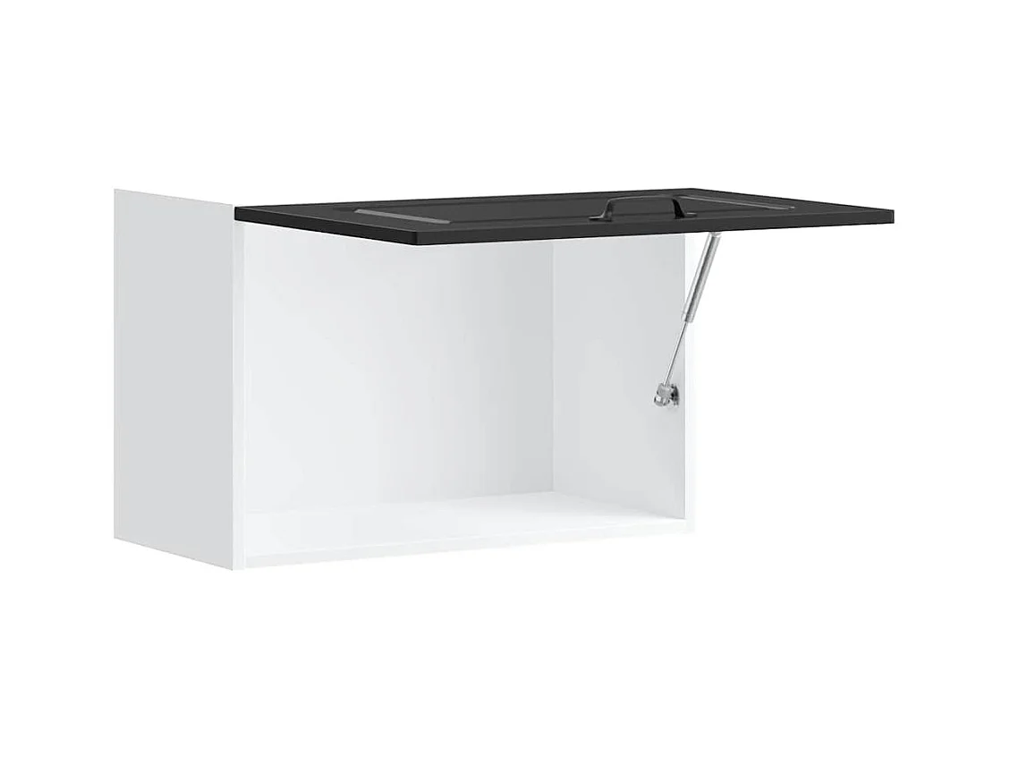 Armário de parede de cozinha Kalmar madeira trabalhada preta