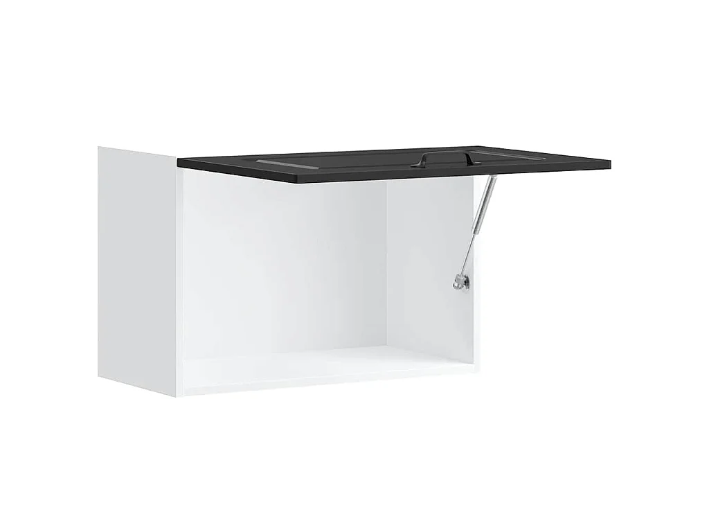 Armoire murale de cuisine Kalmar noir bois d'ingénierie