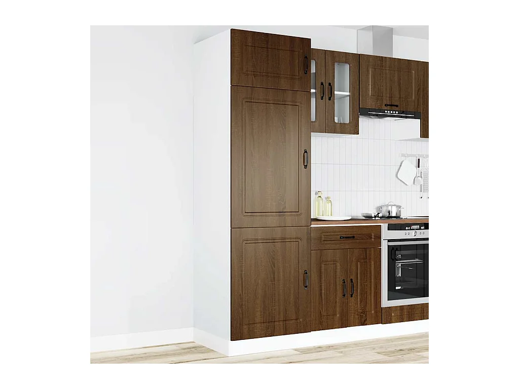 Armoire de cuisine Kalmar chêne marron bois d'ingénierie