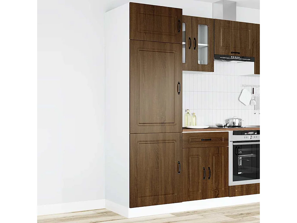 Armário de cozinha Kalmar derivados madeira carvalho castanho