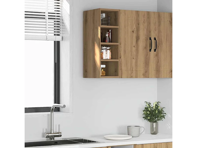 Hangkast Riga 20x29,5x60 cm bewerkt hout artisanaal eikenkleur