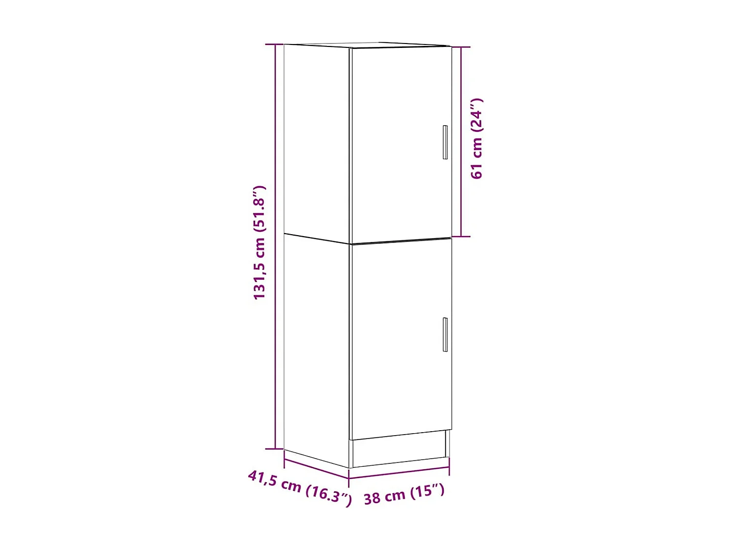 Keukenkast 38x41,5x131,5 cm bewerkt hout grijs sonoma eiken