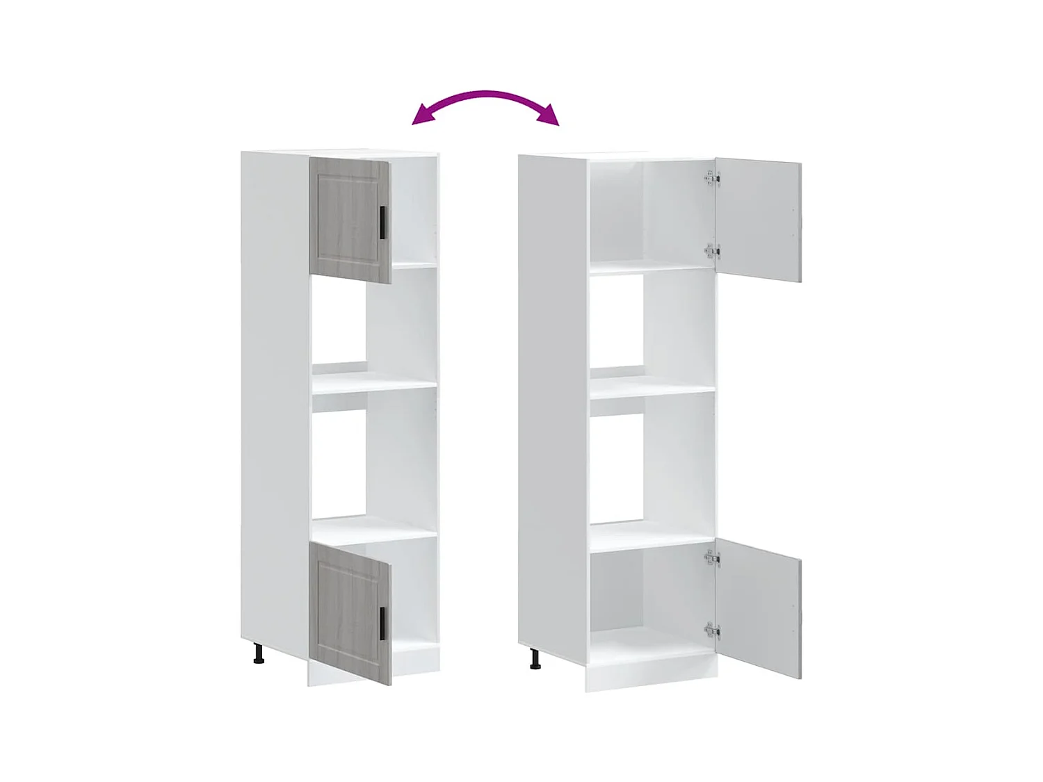 Armoires de four 2 pcs Porto sonoma gris bois d'ingénierie