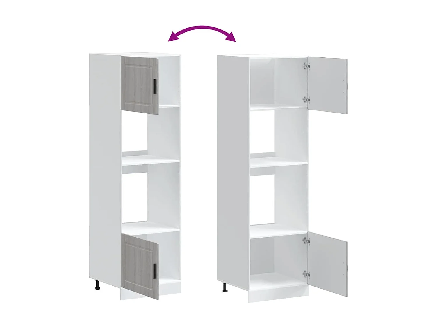 Armoires de four 2 pcs Porto sonoma gris bois d'ingénierie