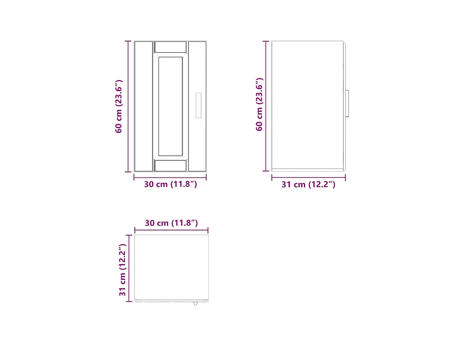 Armoire murale de cuisine Porto noir bois d'ingénierie
