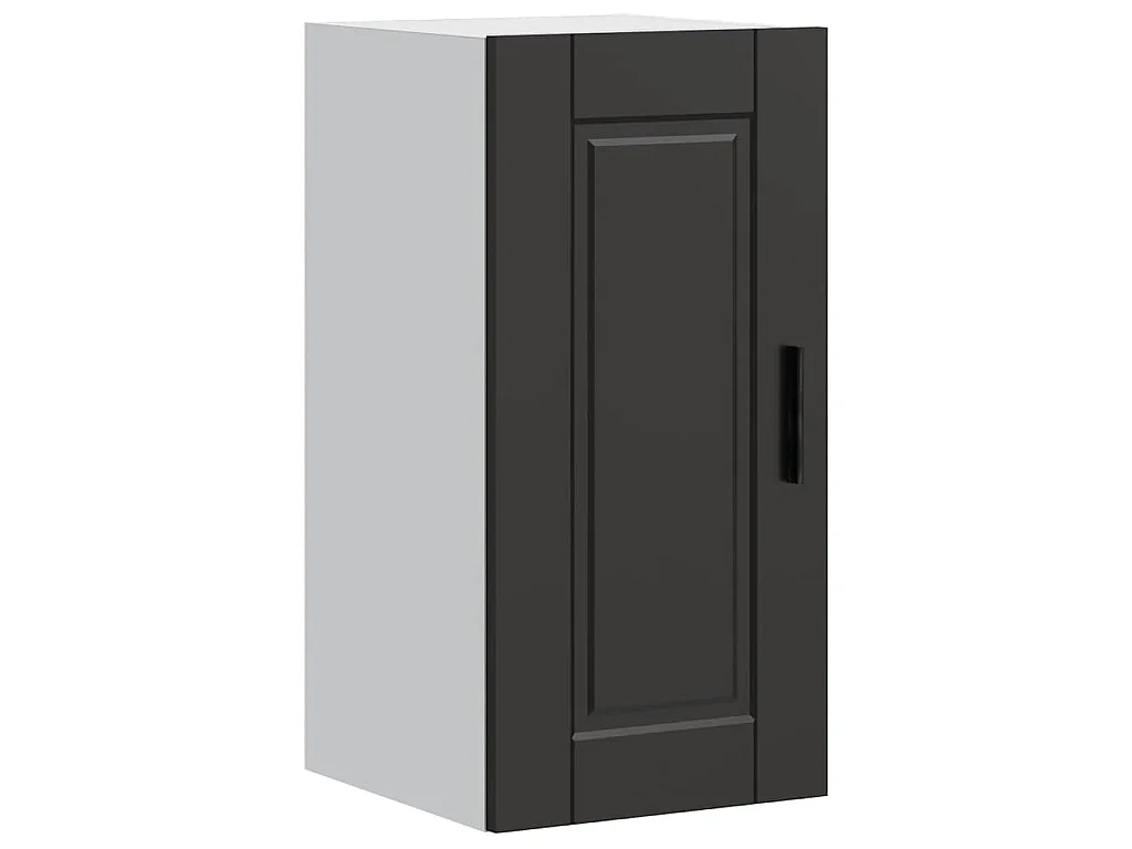 Armoire murale de cuisine Porto noir bois d'ingénierie