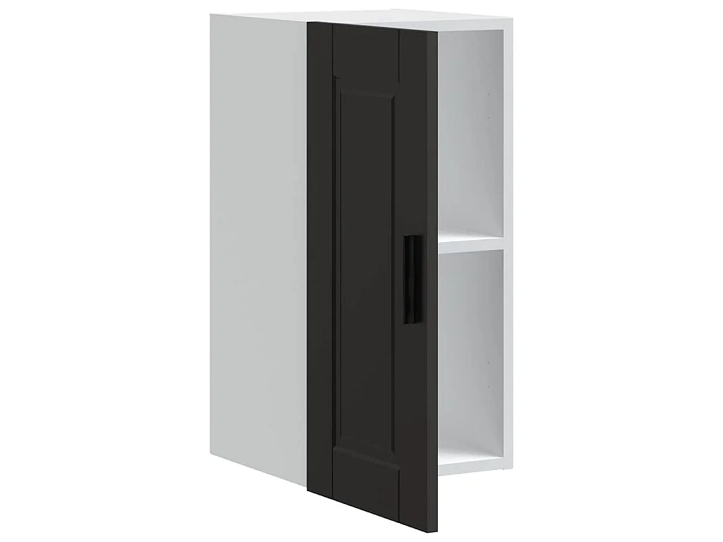 Armoire murale de cuisine Porto noir bois d'ingénierie