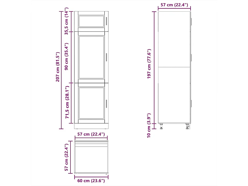 Mueble de cocina Porto de madera contrachapada negro