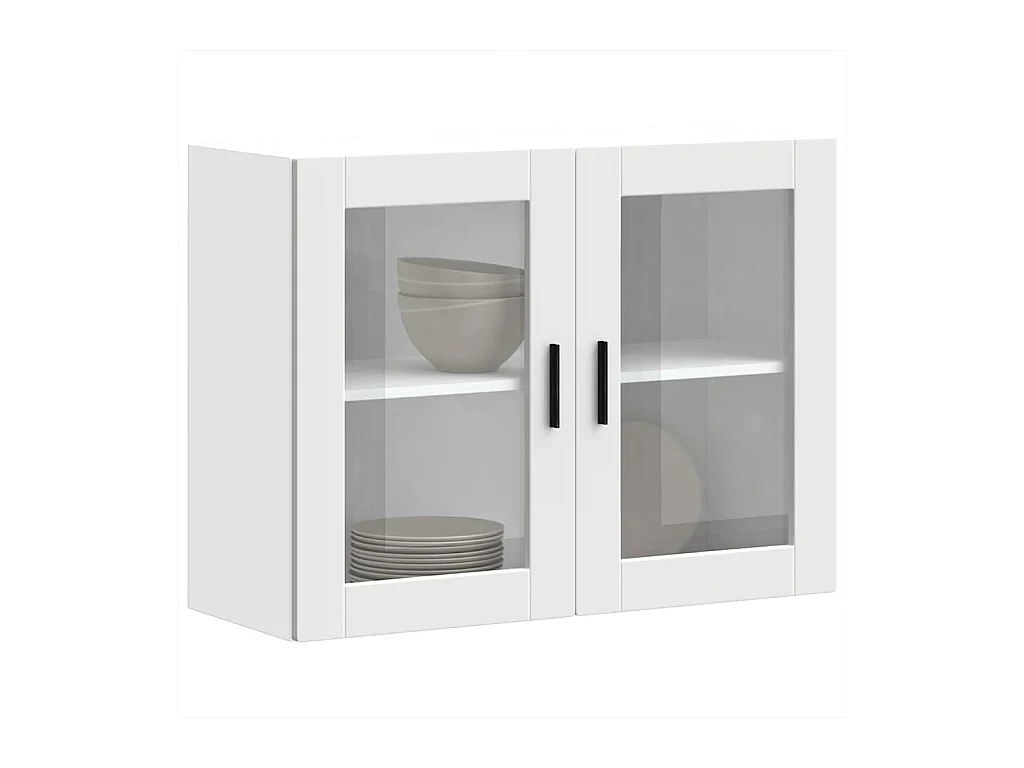Armoire murale de cuisine avec porte en verre Porto blanc