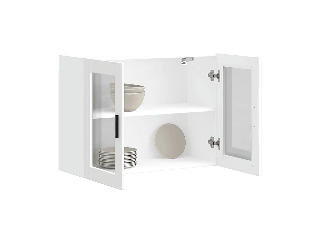 Armoire murale de cuisine avec porte en verre Porto blanc
