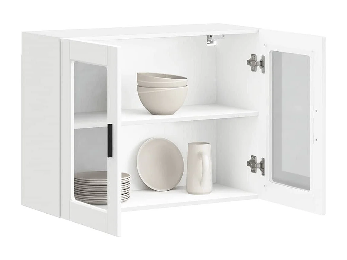 Armoire murale de cuisine avec porte en verre Porto blanc
