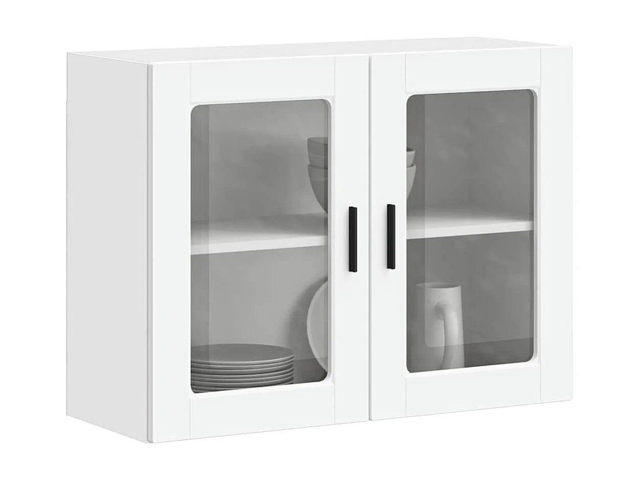 Armário de parede de cozinha com porta de vidro Porto branco