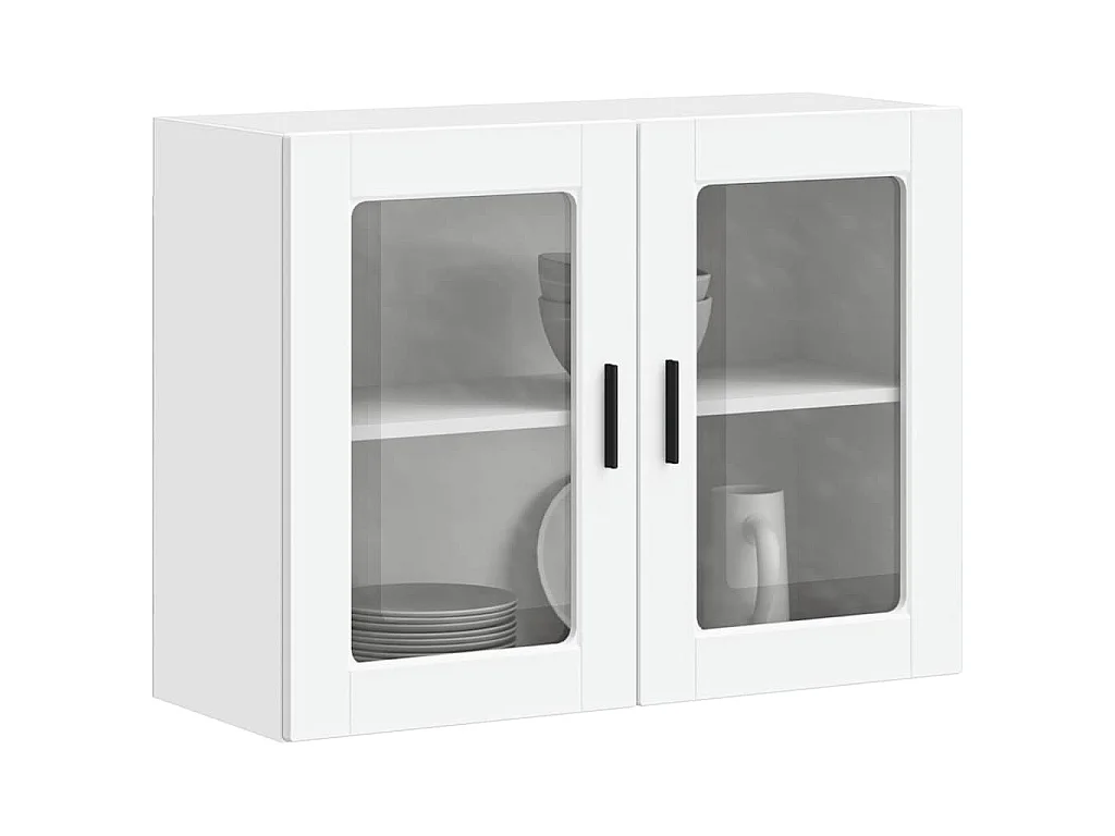 Armoire murale de cuisine avec porte en verre Porto blanc