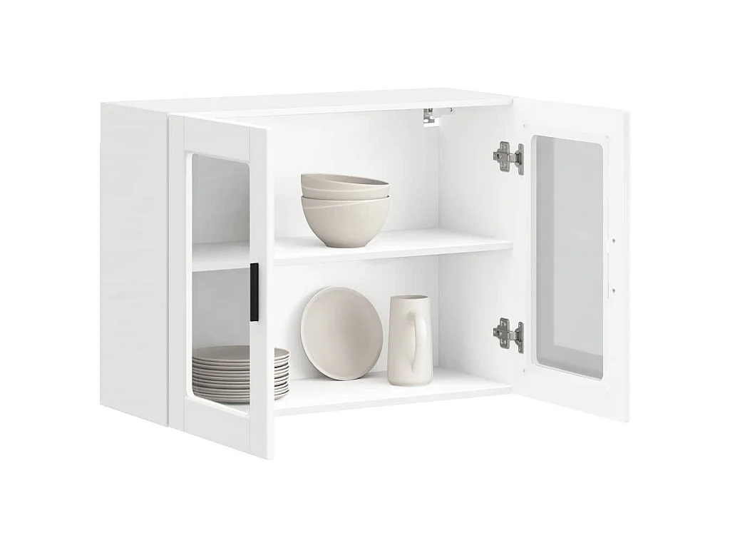 Armoire murale de cuisine avec porte en verre Porto blanc