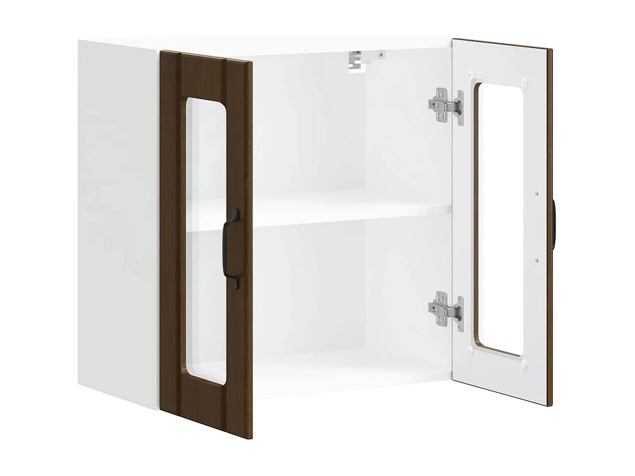 Armoire murale de cuisine et porte en verre Lucca chêne marron