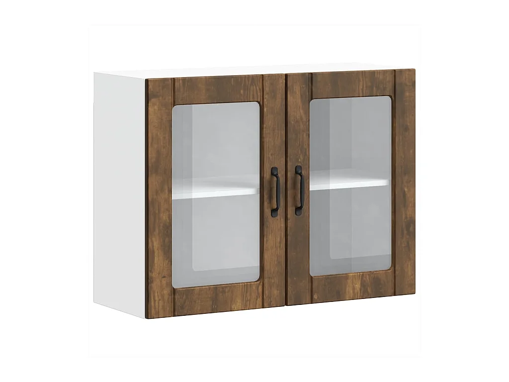 Pensile da Cucina con Porta in Vetro Lucca Rovere Fumo