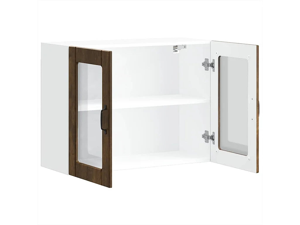 Armoire murale de cuisine avec porte vitrée "Lucca" Chêne fumé Bois d'ingénierie