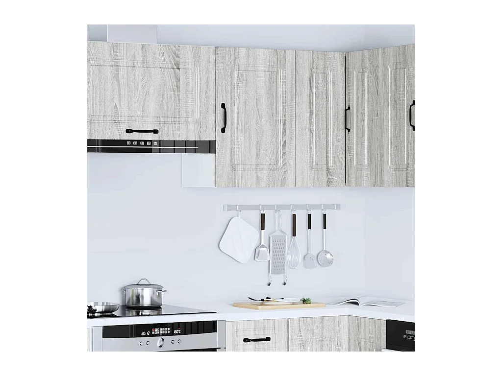 Armoire murale de cuisine Kalmar sonoma gris bois d'ingénierie