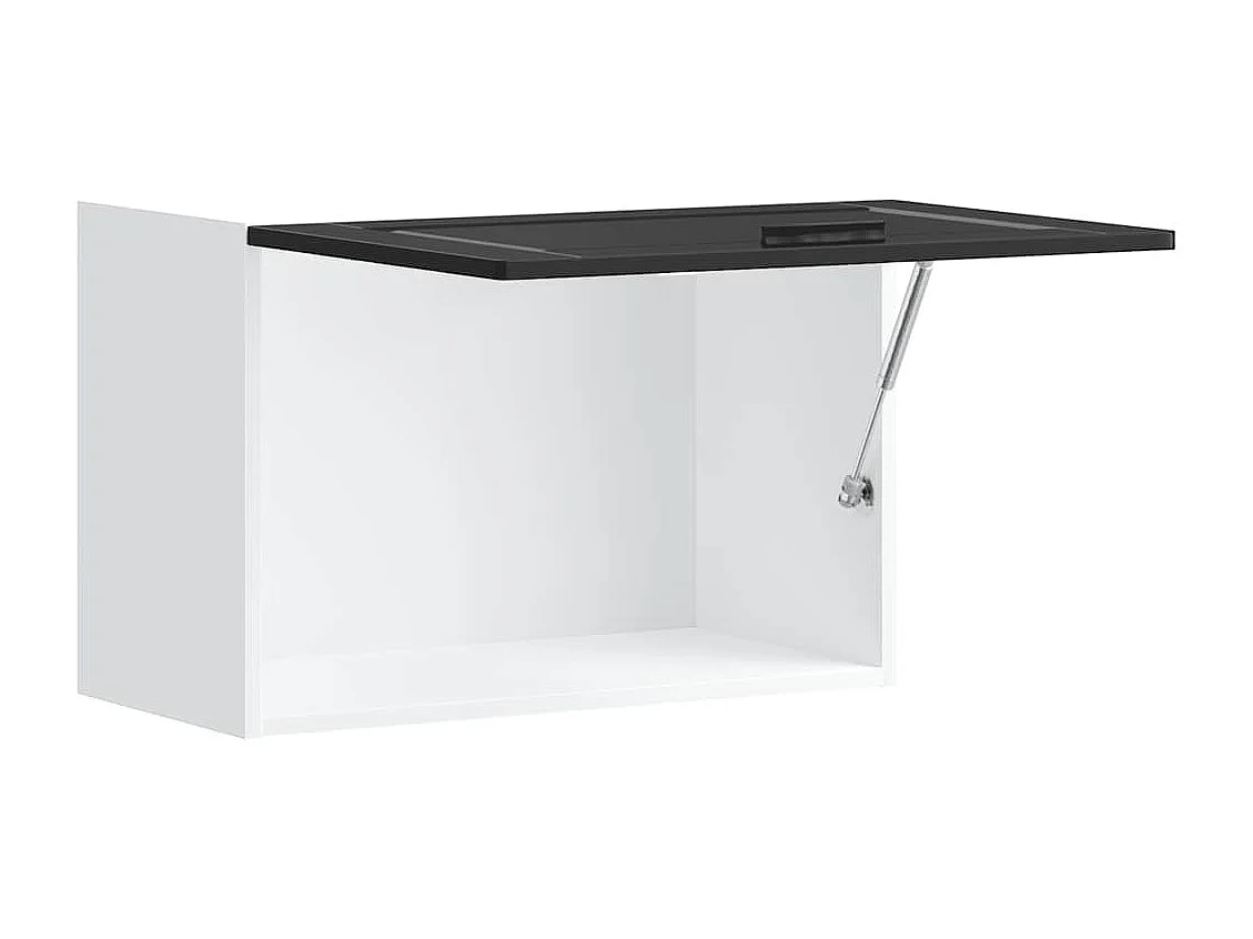 Armoire murale de cuisine Porto noir bois d'ingénierie