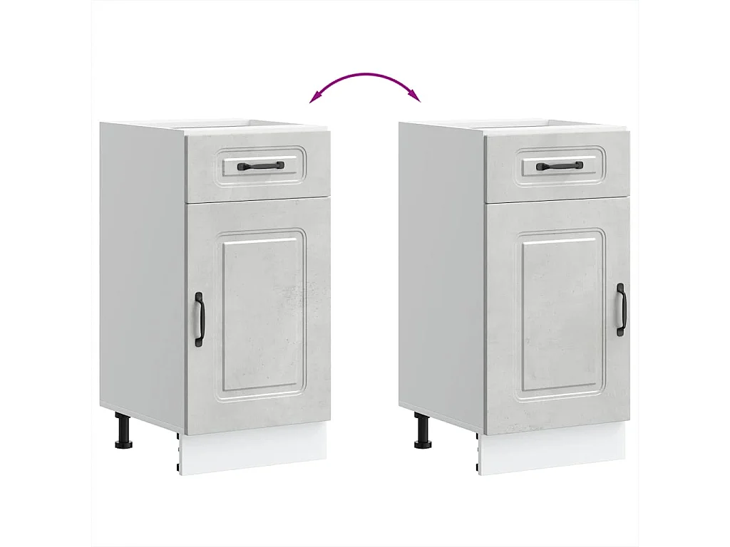 Küchenunterschrank Kalmar Betongrau Holzwerkstoff