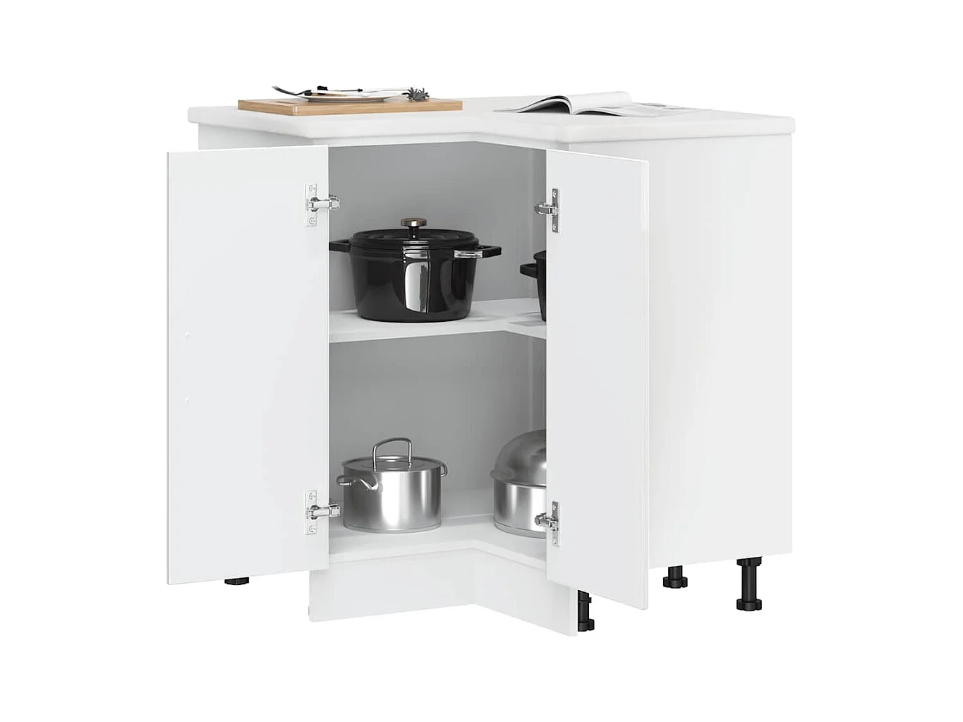 Küchen-Eckunterschrank Kalmar Hochglanz-Weiß Holzwerkstoff