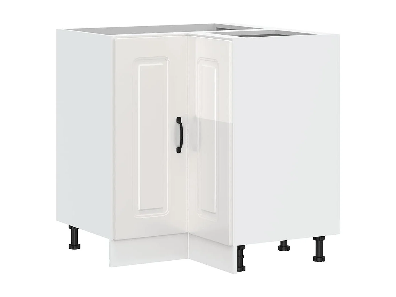 Armoire d'angle de cuisine Kalmar blanc brillant