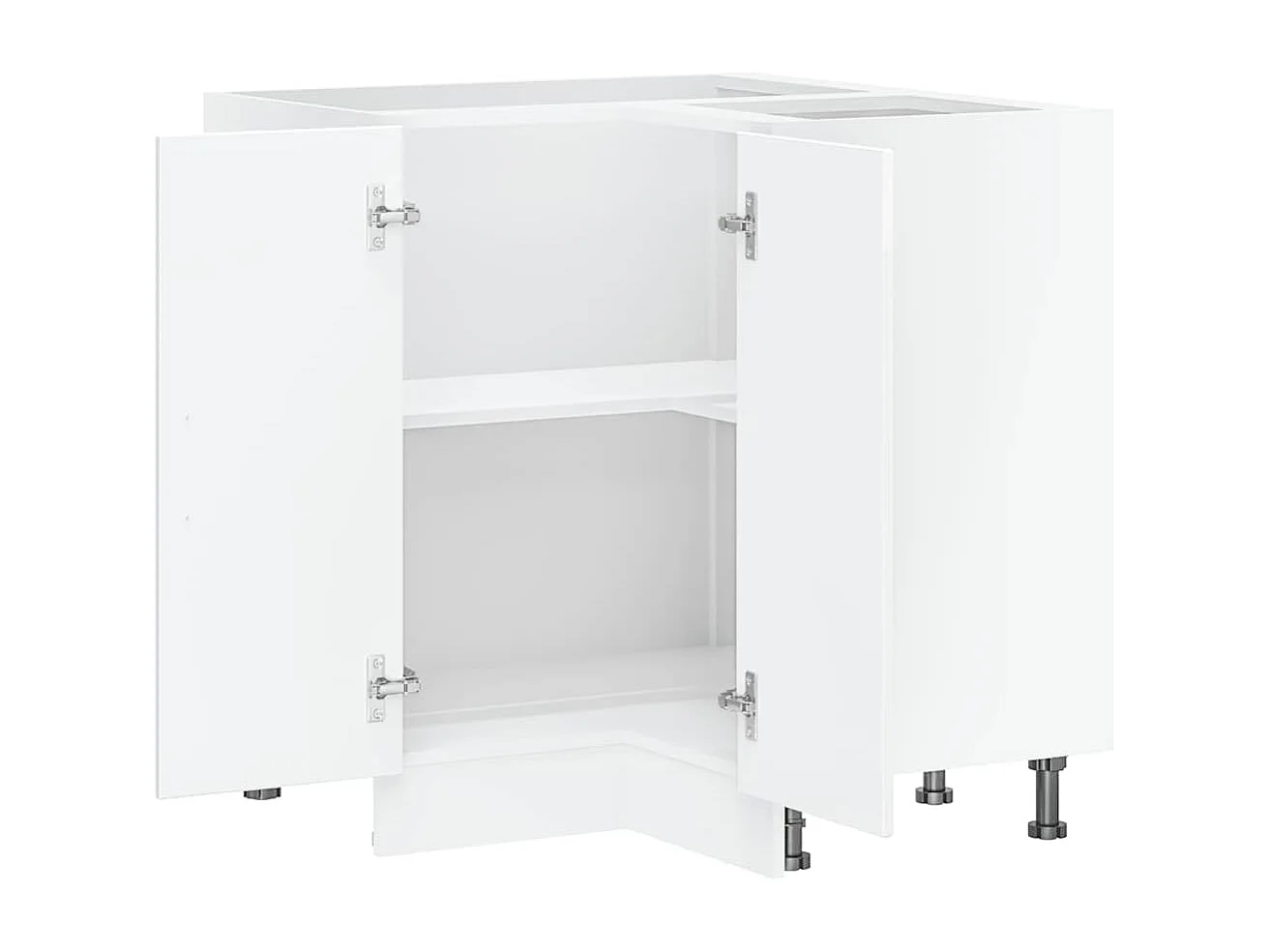 Armoire d'angle de cuisine Kalmar blanc brillant