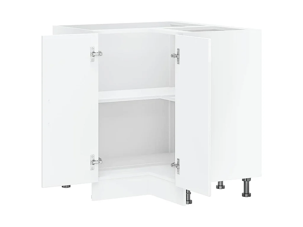 Mueble cocina esquina Kalmar madera ingeniería blanco brillante