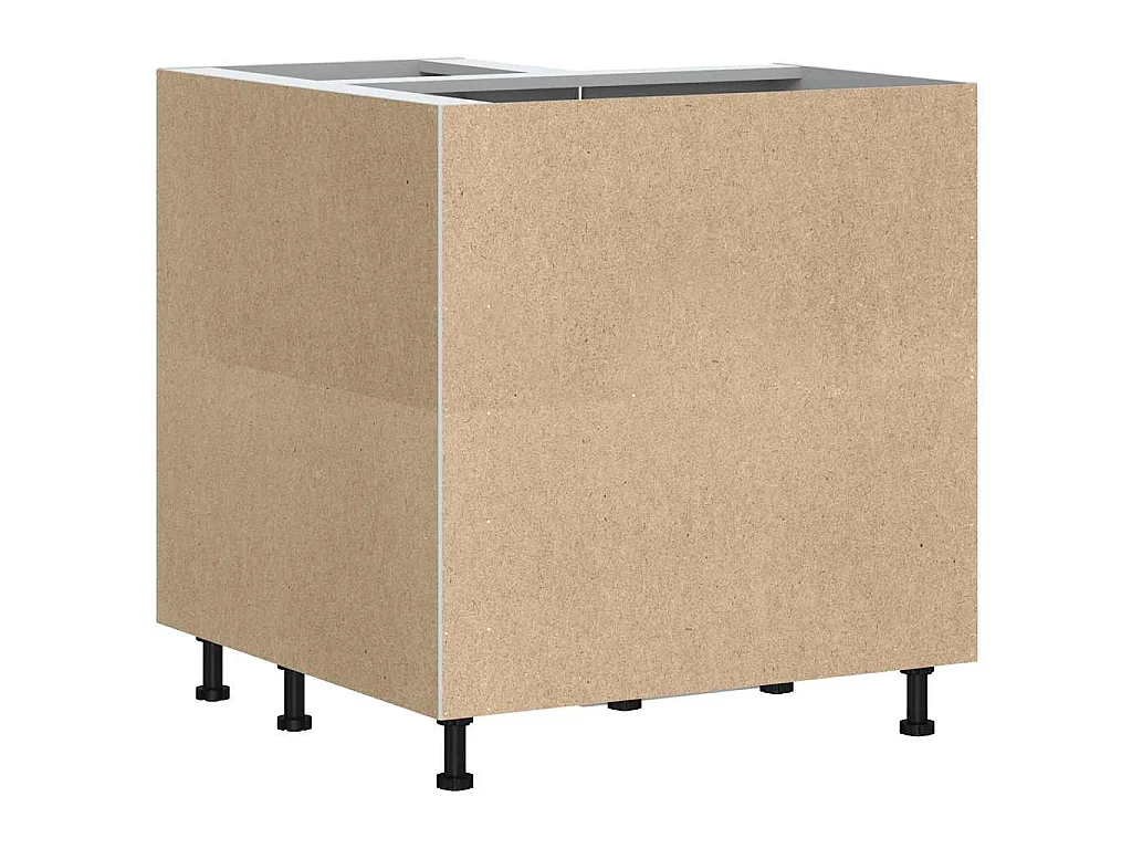 Mueble cocina esquina Kalmar madera ingeniería blanco brillante