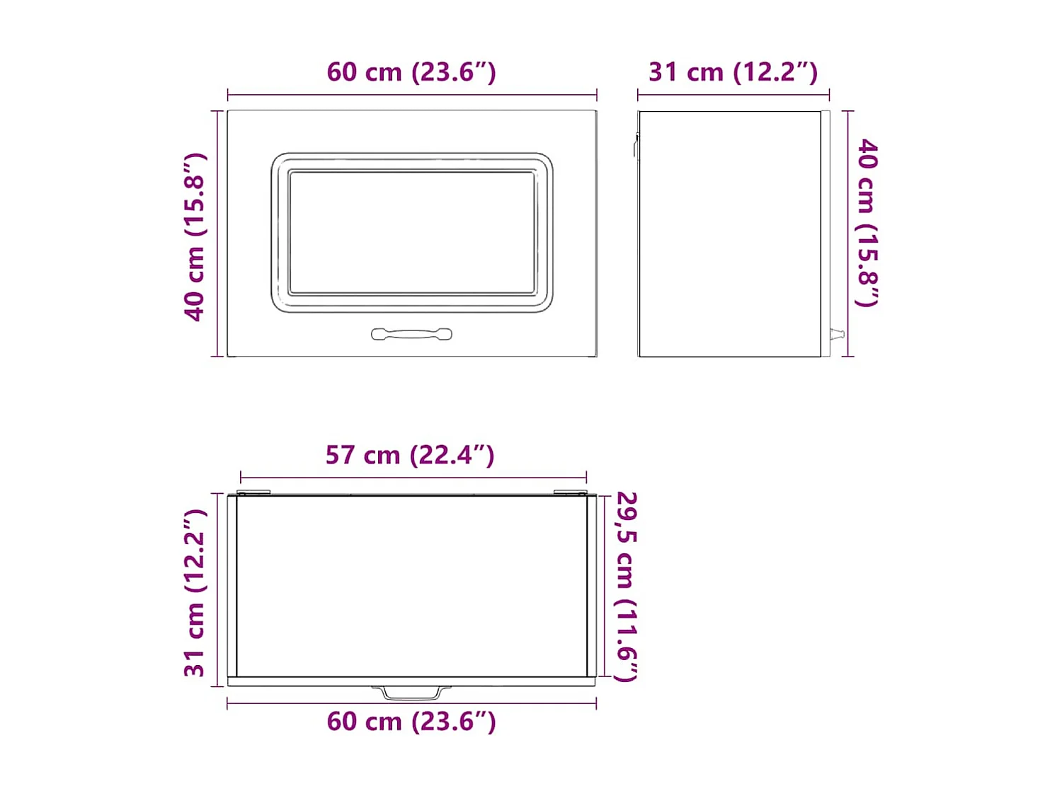 Keukenwandkast Kalmar bewerkt hout bruin eikenkleur