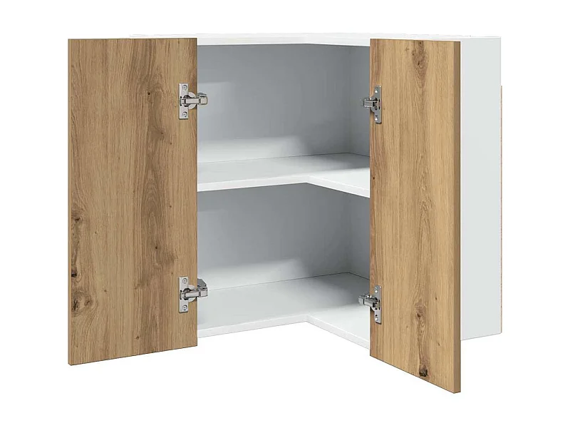 Hanghoekkast Lyon 57x57x60 cm bewerkt hout artisanaal eikenkleur