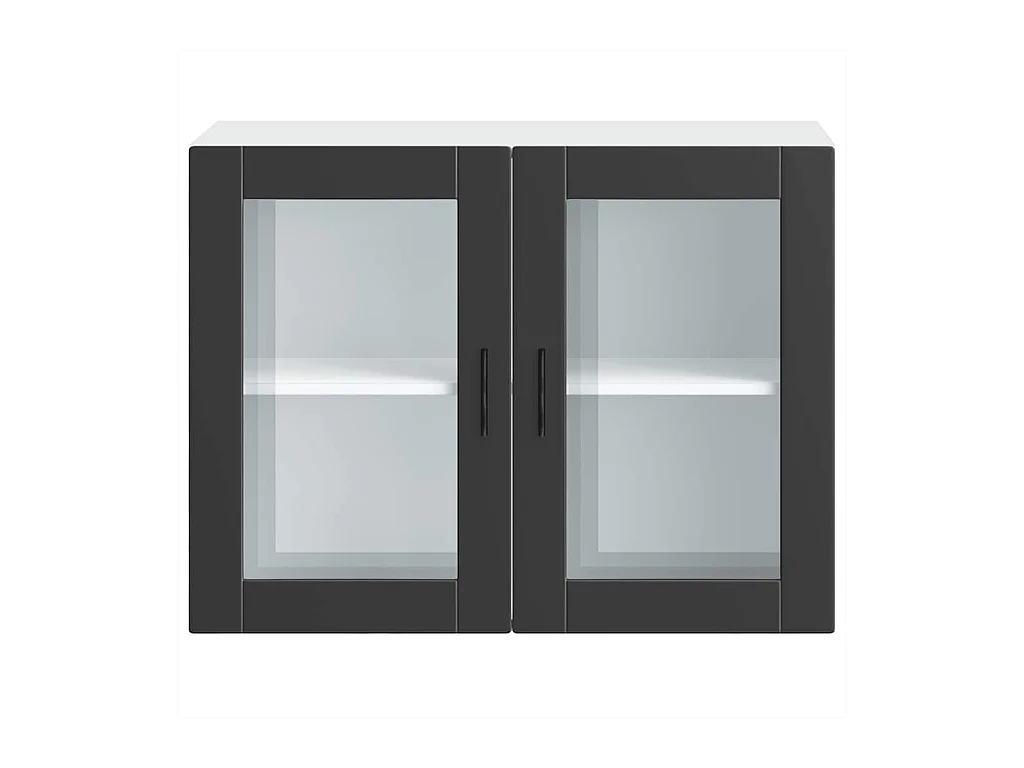 Keukenwandkast met glazen deur Porto zwart