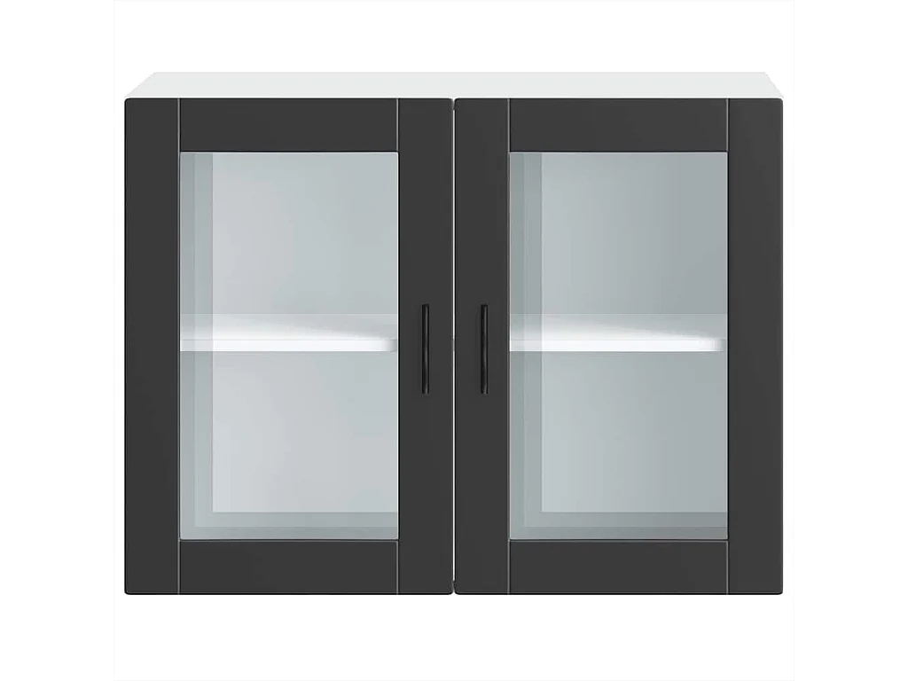 Armoire murale de cuisine avec porte en verre Porto noir