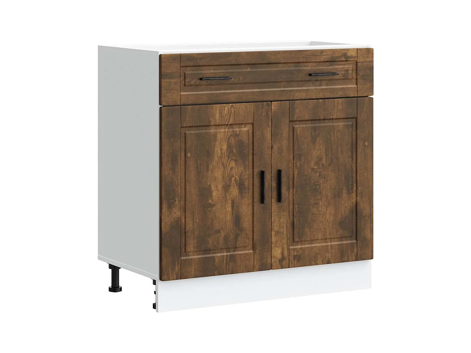 Onderkast "Porto" bewerkt hout gerookt eikenkleurig