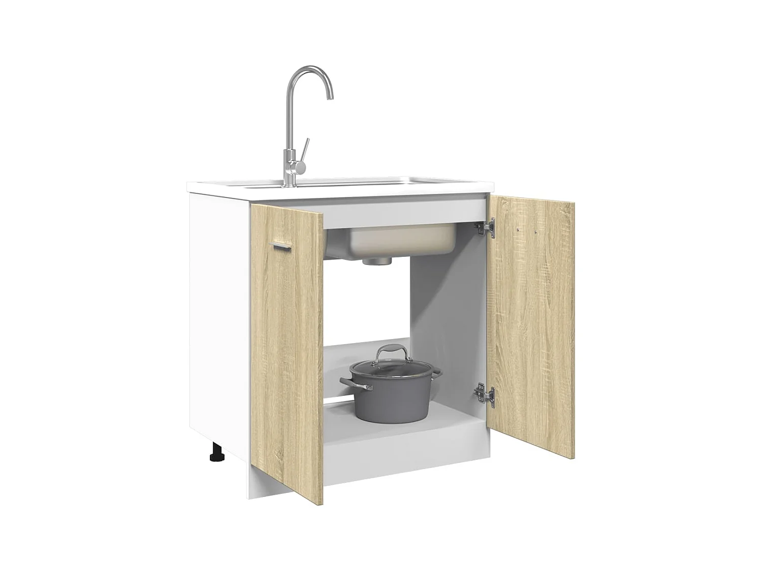 Meuble bas "Lyon" Chêne Sonoma 80 x 46 x 81,5 cm Bois d'ingénierie