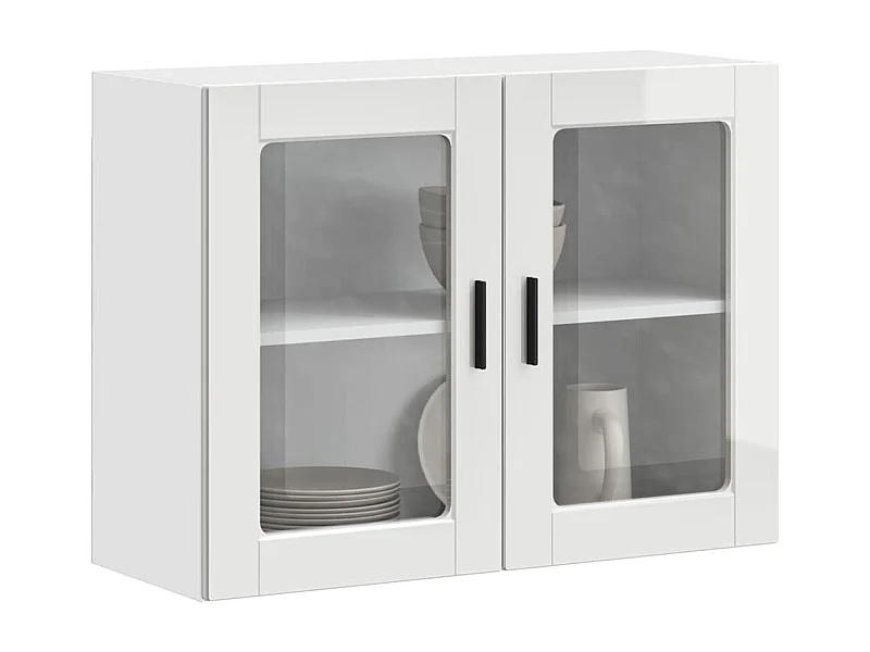 Küchen-Hängeschrank mit Glastür Porto Hochglanz-Weiß