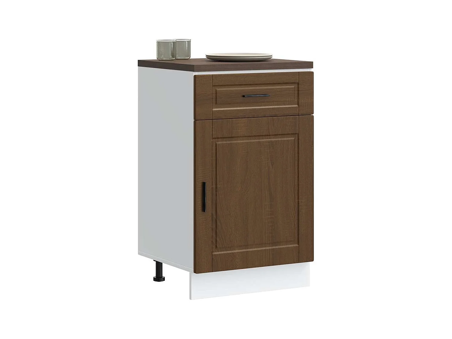 Küchenunterschrank Porto Braun Eichen-Optik Holzwerkstoff