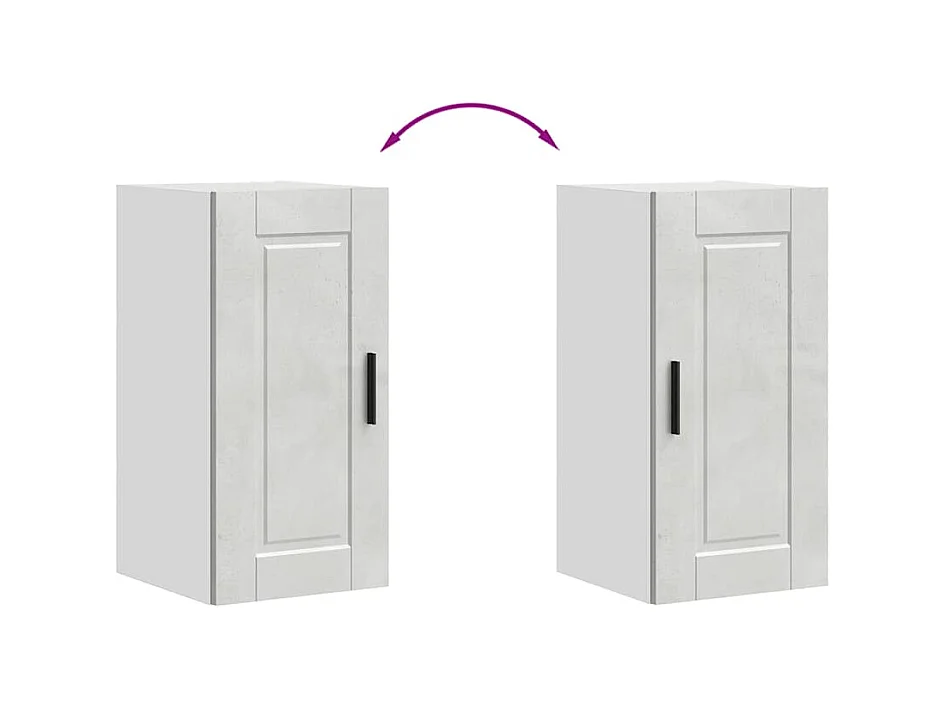 Keukenwandkast Porto bewerkt hout betongrijs