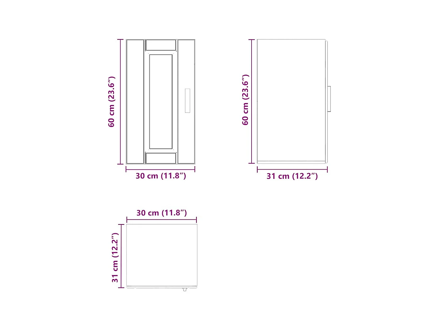 Keukenwandkast Porto bewerkt hout betongrijs
